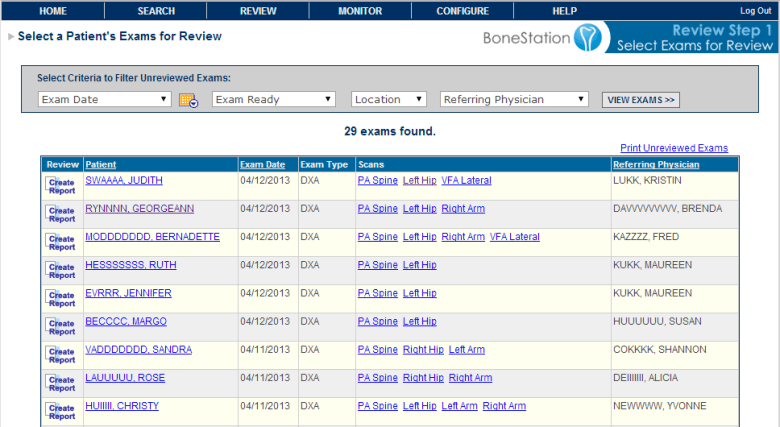 BoneStation Review List